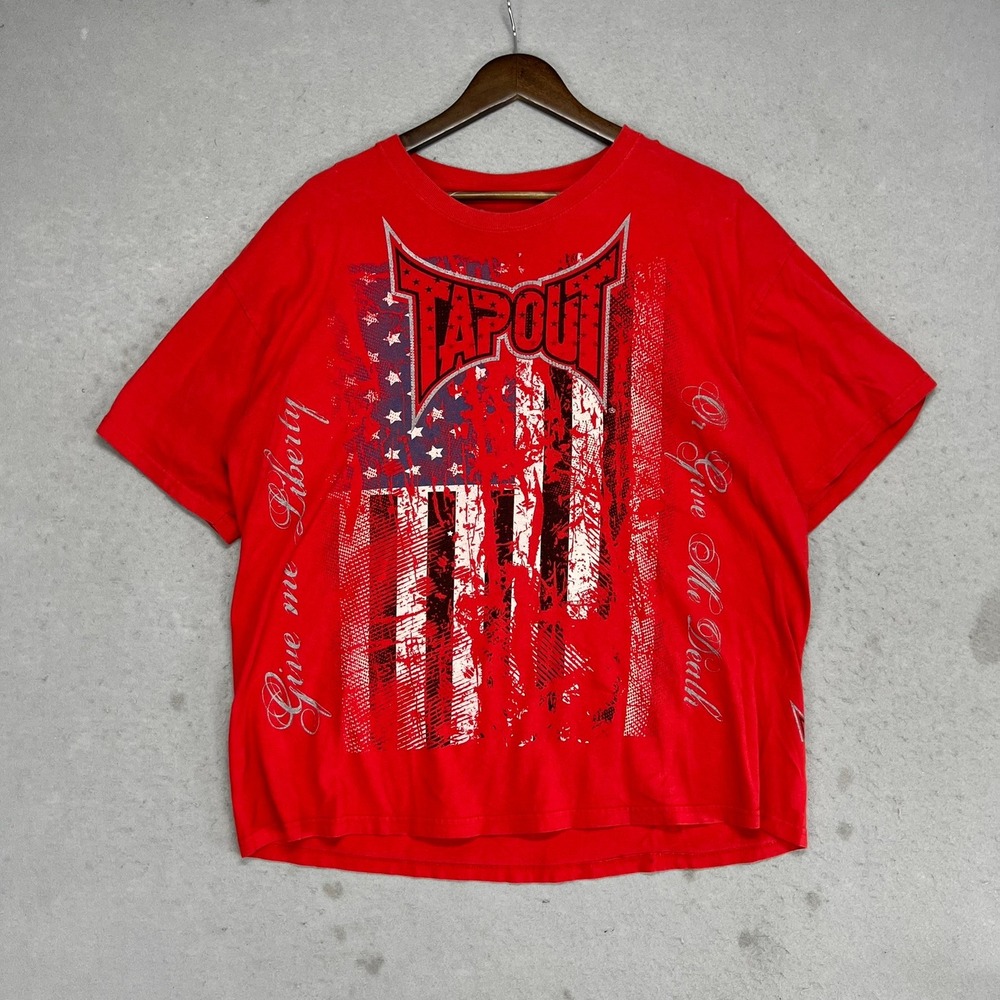 Tapout T-Shirt‎ Mens XL Red Dan Henderson Signature Series MMA Flag UFC